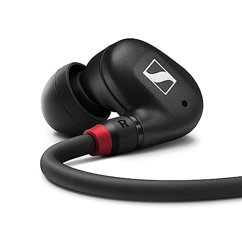 Sennheiser IE 100 PRO Black Dynamische In-Ear-Hörer | Neuartiger 10mm-Breitbandwandler für Präzisen Monitoring-Sound | 1,3m Kabell und S/M/L-Silkon-Ad