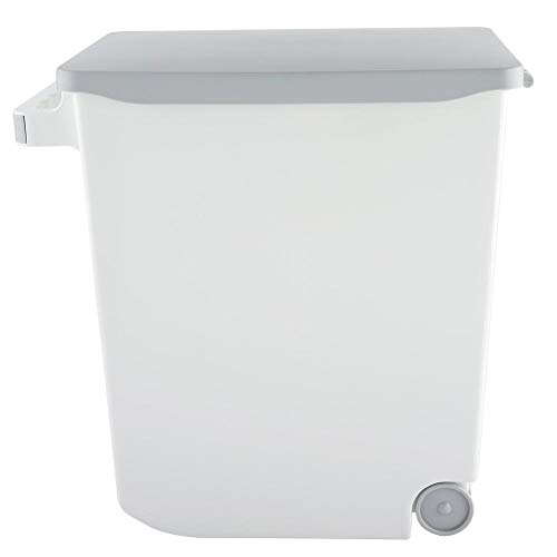Rice Container Bin, Food Storage Container Flour Airtight Container Kitchen Grain Cereal Storing Box with Casters Gray