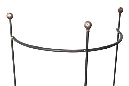 Hirsch Terracotta 4 x Staudenhalter halbrund stabil Breite 45cm Höhe 90cm Vollmaterial Rankhilfe mit Kugel Pflanzstütze Rankgitter – Bild 5