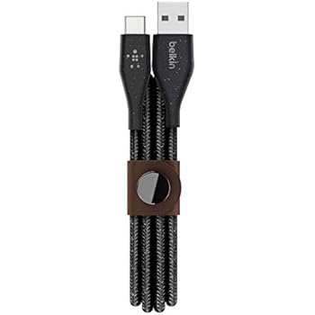 Belkin DuraTek Plus USB-C to USB-A Cable w/Strap (Ultra-Durable USB-C Cable for Samsung Galaxy S10, Google Pixel 3, iPad Pro and More) 4ft, Black