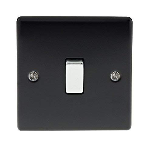 BG Electrical nmb12 1-Gang 2-Way Metal Light Switch - Matt Black