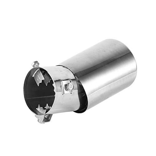 Cuque 1 Pcs Exhaust Muffler Tail Pipe Universal Rear Curved Round Chrome Stainless Steel Auto Tailpipe Pipe Tip for Diameter 38mm - 53mm Pipe Diameter 6.2cm / 2.4-Inch Total Length 13.8cm / 5.4-Inch