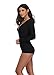 Floating Time Women's Sexy Bodycon Romper Knitted One Piece Jumpsuit (S, Black)