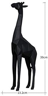 DSZXHN Statues for Home Decor,Modern Resin Geometric Black Giraffe Desktop Decoration,Animal Shaped,Sculpture Figurines Statuettes,for Home Living Room Office Bookshelf Craft Gift