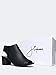 Peep Toe Bootie - Low Stacked Heel - Open Toe Ankle Boot Cutout Velcro Enclosure