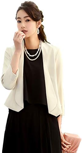 RUIRUE BOUTIQUE(ルイ・ルエ・ブティック) ショールカラー ボレロ ジャケット レディース カーディガン 大人 上着 羽織 フォーマル カジュアル 大きいサイズ 長袖 オールシーズン スリム 上品 レース 結婚式 パーティ