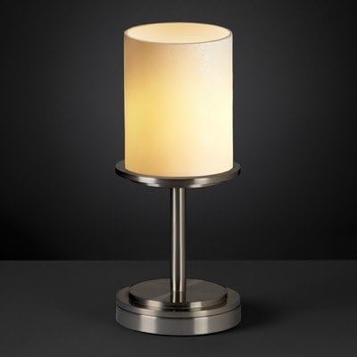 Justice Design CNDL-8798-10-CREM-DBRZ Dakota - One Light Short Table Lamp, Glass Options: CREM: Cream Shade, Choose Finish: Dark Bronze Finish, Choose Lamping Option: Standard Lamping