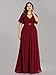 Alisapan Women‘s Ruffles Sleeves A-Line Floor Length Chiffon Plus Size Gowns and Evening Dresses with Sleeves