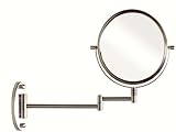 DecoBros 8-Inch Two-Sided Swivel Wall Mount Mirror with 7x Magnification, 13.5-Inch Extension, Nickel (Health and Beauty)