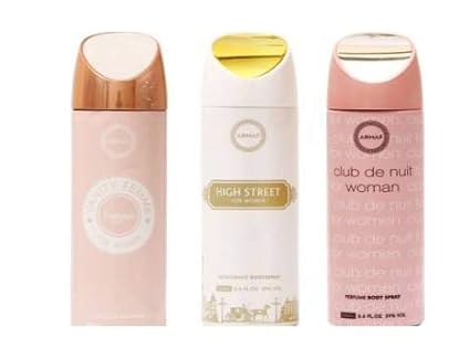 Armaf Vanity Femme Essence & High Street & Club de nuit Deodorant Spray For Women - 200ml Pack of-3