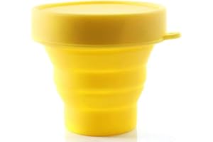Menstrual Cup Sterilizer Cleaner, LUCKY CLOVER Collapsible Silicone Cup Foldable Sterilizing Cup for Menstrual Cups and Storing Your Diva Cup - Foldable for Travel(Yellow)