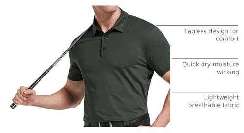 TELALEO 4/5 Pack Mens Polo Shirts Quick Dry Short Sleeve Golf T Shirt Performance Moisture Wicking Casual Workout