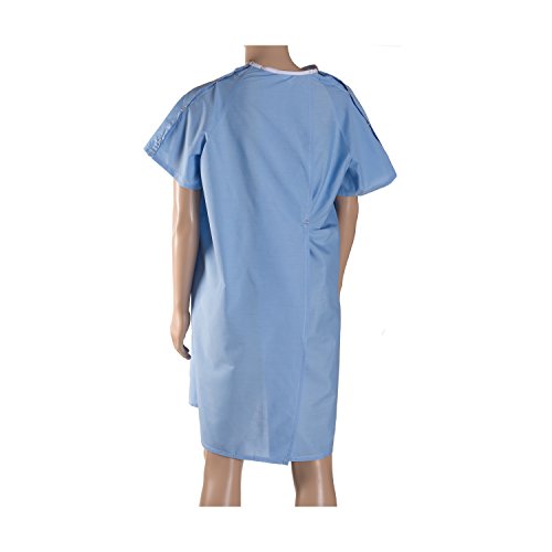 DMI Hospital Gown, Easy Access Patient Gown, Blue Hospital Gown with