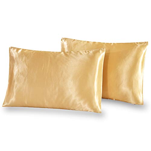 Duerer Satin Pillowcase 2 Pack for Hair and Skin, Soft Pillow Cases Covers with Envelope Closure, Standard/Queen/King Size(20