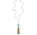 Monily Tassels Necklace Created-turquoise Stone Necklace Long Sweater necklace for Women