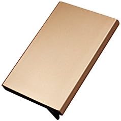 ILYPRO Card Organiser RFID Blocking Automatic Pop-up Business &amp; Credit Card Case Holder Creative Aluminium Privacy Protection Storage box Gold