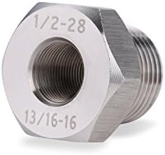 Stainless Steel 1/2-28 to 13/16-16 Screw