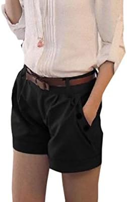 SmaidsxSmile Women’s Half Pants, Shorts, Pants, Pockets, Zipper Belt, Simple,