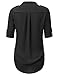 JJ Perfection Women's 3/4 Sleeve Button Down Blouse Shirt with Chest Pockets