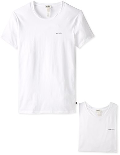 Diesel Men's Randal 2 Pack Essentials Crew Neck T-Shirt, White, Medium