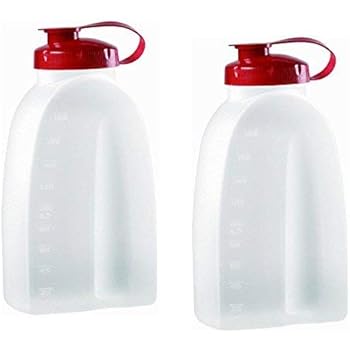 Rubbermaid SYNCHKG091273 MixerMate Servin' Saver Pint Bottle (2-Pack), Red, Clear