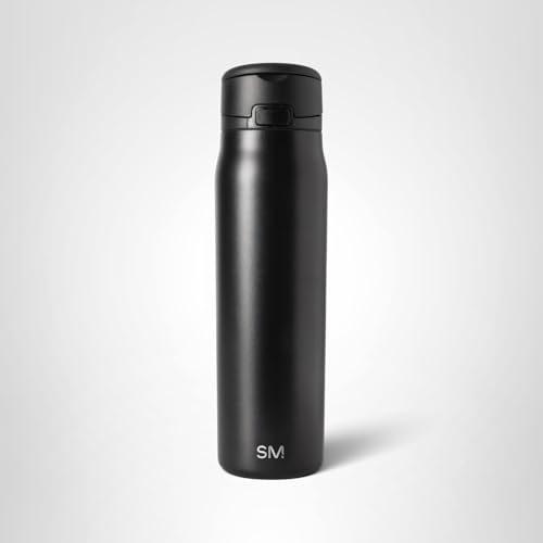 Simple Modern Mesa Loop Water Bottle with Straw | Insulated Stainless Steel Bottles Compatible with Cup Holders for Travel, Sports and School| 990ml | Midnight Black