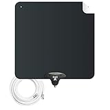 NoCable 30 - Indoor TV Antenna by NoCable | 30-Mile Range, 10ft Detachable Cable + Free TV for Life + Reversible, Ultra Flat, Digital High Definition HD TV Antenna. Easy Install