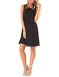 Uincloset vestido de playa sin mangas con tirantes huecos para mujer