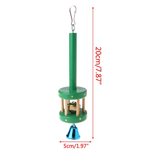 Ladaidra Parrot Toys,Hanging Natural Wood Ring Bell Sound Decorative Cage Birds Parakeet - Thumbnail 6