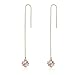 Windshow 18K Gold Plated CZ Diamond Cube Long Chain Drop Dangle Earrings