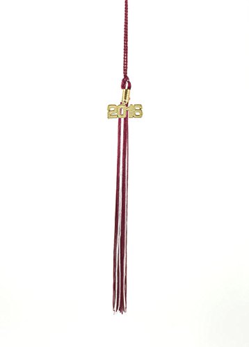 2016 MAROON / WHITE GRADUATION TASSEL - TASSEL DEPOT BRAND - MADE IN USA