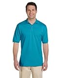 Jerzees 50/50 Men's 5.6 oz. Jersey Polo with Spotshield (California Blue, Large)
