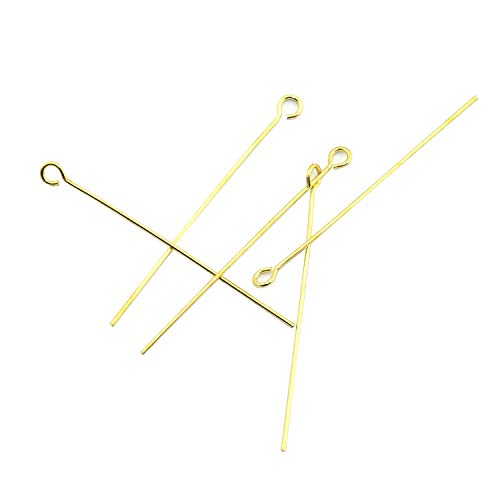 NX Garden 100pcs Gold Eyepins for Jewelry Making Electroplate Copper Metal Jewelry DIY Fittings Head Pins 40mm