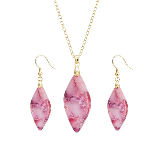 Natural Healing Stone Pendant Necklace Boho Earrings Emperor Stone 18K Gold Plated Necklaces and Earrings Set for Women Friendship, Lover, Natural Stone Healing bohemian Jewelry Inspirational Gifts at Amazon