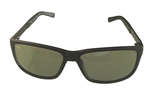 Timberland Matt Black Mens Plastic Rectangle Sunglass, Smoke Lens TB7143 2N