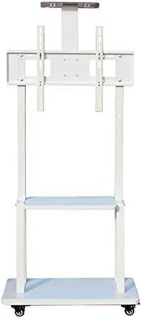 Trolley CHUNLAN Office TV Stand Height Adjustable TV Stand Carrier Tray 360° Free Movement Anti-shedding Design Cold Rolled Steel TV Stand