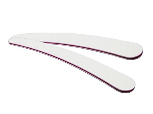 10 x Nail File Professional Set White Curved Grain 180/100