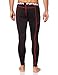 TSLA Men's Athletic Compression Pants, Thermal Wintergear Running Tights, Sports Leggings, Fleece Lined Black & Red, Large