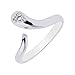 Ritastephens 925 Sterling Silver Snake Adjustable Toe Ring – Crossover Band with Cubic Zirconia, Open End Body Jewelry, Nickel Free, Hypoallergenic, Stamped 925, Gift Box Included