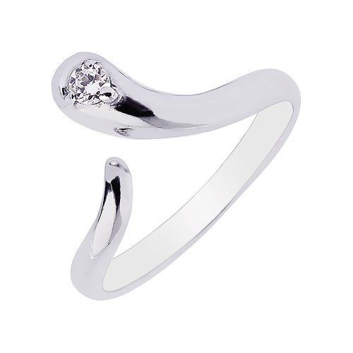 Sterling silver snake cubic zirconia toe ring body art adjustable
