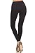 2ND DATE Women's Basic Cotton Stretch Leggings with Comfort Waistband-Black-Medium