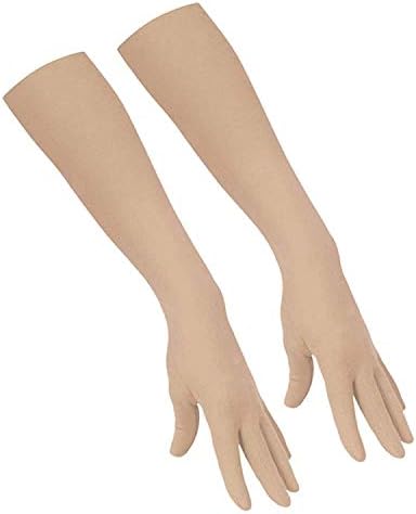 HerbalAid Women's and Men's Cotton UV Protection Driving Biking Cycling Hiking Sports Dust Pollution Full Hand Arm Sleeves Gloves (Beige, Free Size)