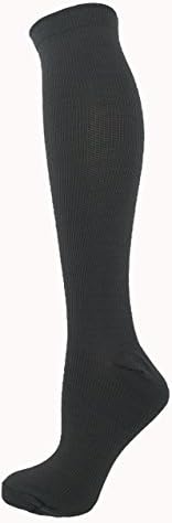 Grey Large/X-Large Ladies Compression Socks, One Pair Moderate/Medium Compression 15-20 mmHg. Therapeutic, Occupational, Travel &amp; Flight Knee-High Socks. Women's Shoe Sizes 10-14, Men's Sizes 9-13