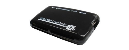 Mini All-in-1 Memory Card Reader Black Compatible with: Secure Digital: miniSD (with adapter), microSD/TransFlash (with adapter), Compact Flash: CF I, CF II, CF Ultra II, MicroDrive, xD Picture Cards, Memory Stick: Memory Stick, Memory Stick Pro, Memory Stick Duo, Multimedia Card: MMC I, MMC II, RS-MMC, HS-MMC - Compatible with Sony, SanDisk, Toshiba, Lexar