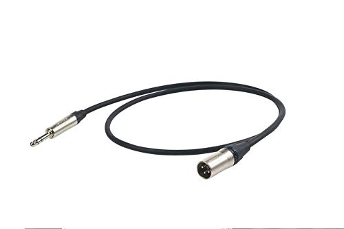 Proel ESO240LU1 1 Eric Neutrik Audio Cable 6.3 mm Stereo Jack to XLR 3 Pin Male to Male, 1 m, NP3X HPC250 NC3MXX (Black)