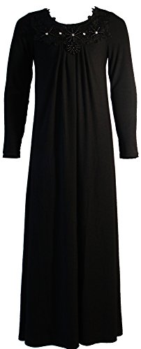 Aelstores. Girls Long Maxi Dress Abaya Beaded Diamante Lace Embroidery 3-13