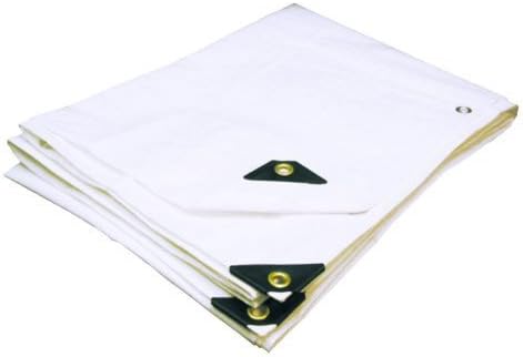 16'X24' Extra Heavy Duty White Tarp 3 PLY 6oz (Approximate 15'.6 x 23'.6)