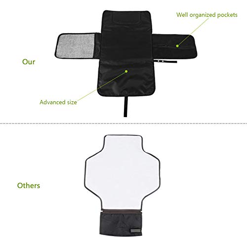 Birdfly Multifunction Waterproof Infant Portable Diaper Backpack Changing Bag Pad Folding Baby Mat (Dark Gray) - Thumbnail 2