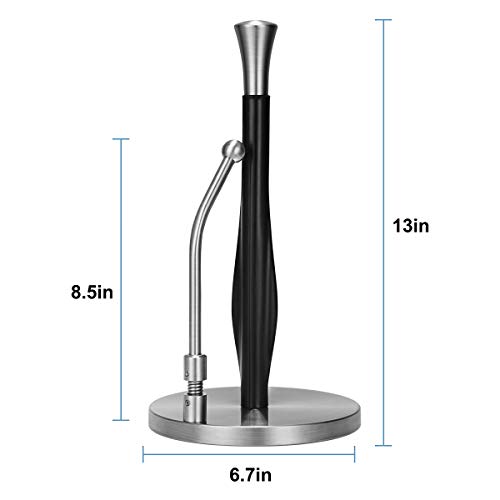 SPACEREST Standing Paper Towel Holder- Anti-Slip, Simply Tear Roll Countertop Tissue Holder,Brushed metal - Thumbnail 4