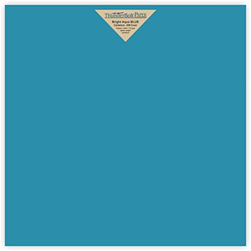 25 Bright Aqua Blue Cardstock 65lb Cover Paper 12 X 12 Inches Scrapbook Album Cover Size - 65 lb/pound Light Weight Cardstock - Quality Smooth Paper Surface